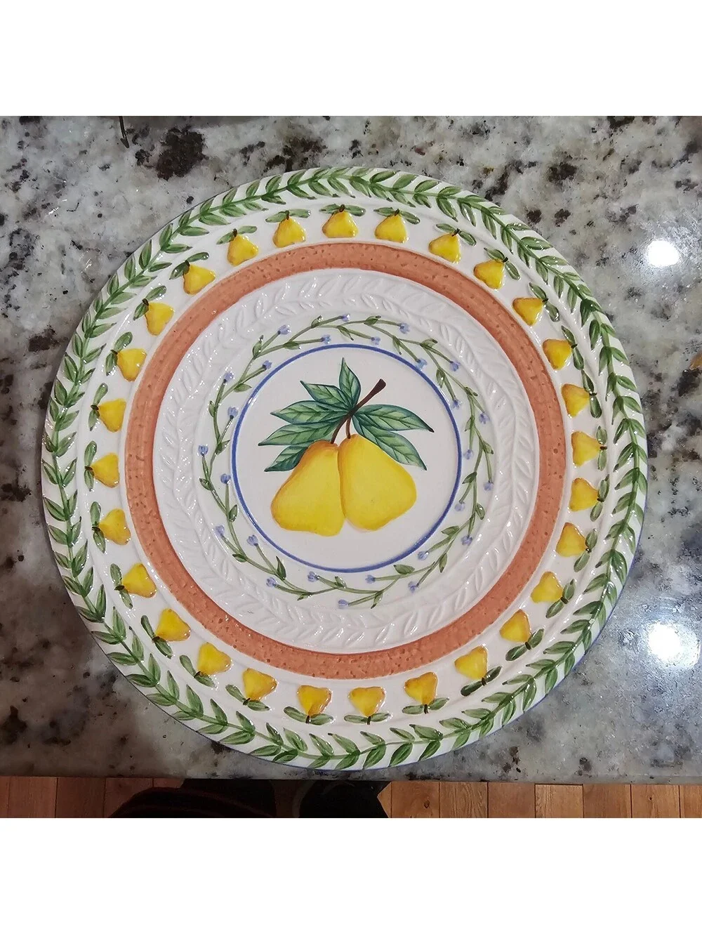 Set of TWO Strata Group 'Fresh N' Fruity' vintage hand-painted salad plateS 9